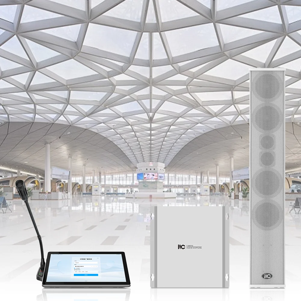 Customizable IP Networked Public Address System for Large-Scale Event Management Railway System Stadium Park Office Building