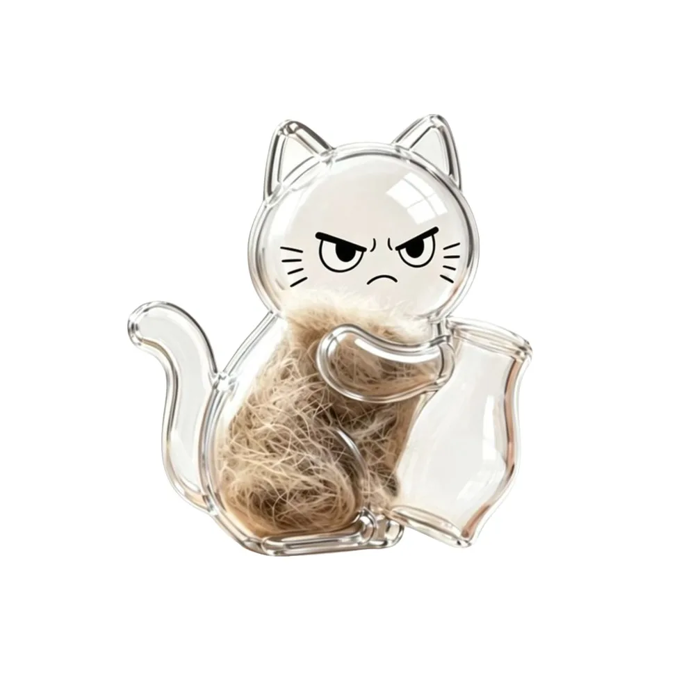 Magnetic Pet Memorial Fridge Magnet Lightweight Cat Shaped Magnetic Storage Magnet Transparent Personalized Hair Keepsake Magnet