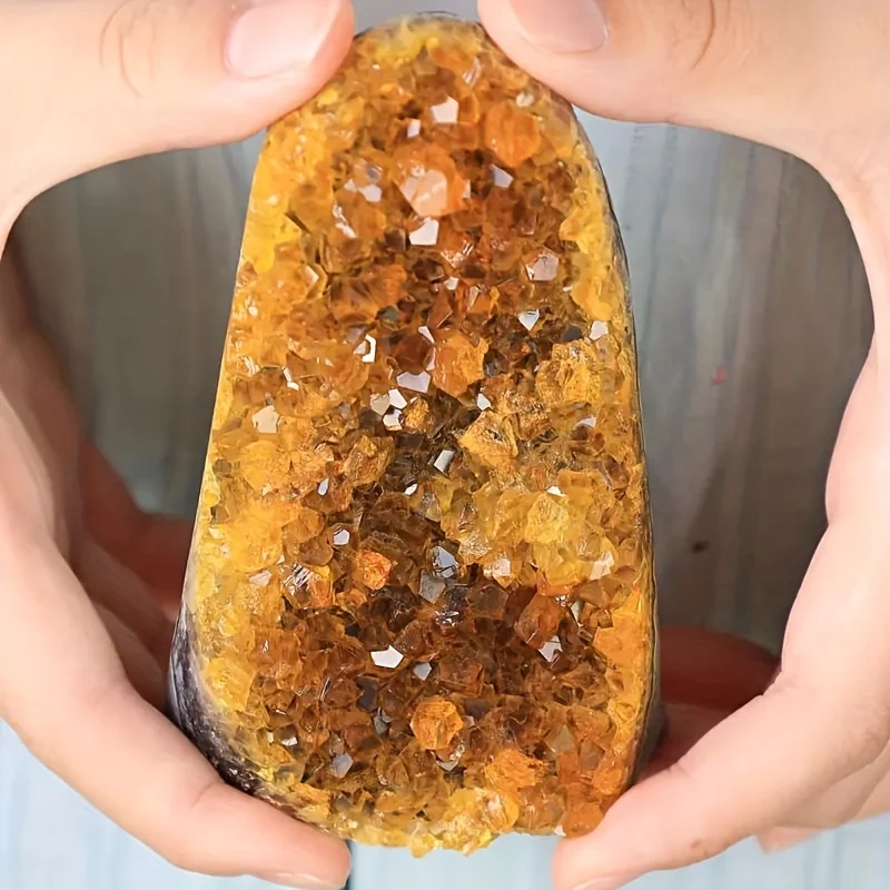 1PC Yellow Cluster-for Home&Office Decor, Perfect Gifts For Lover, Mineral Collection, Halloween &Christmas Day Gift