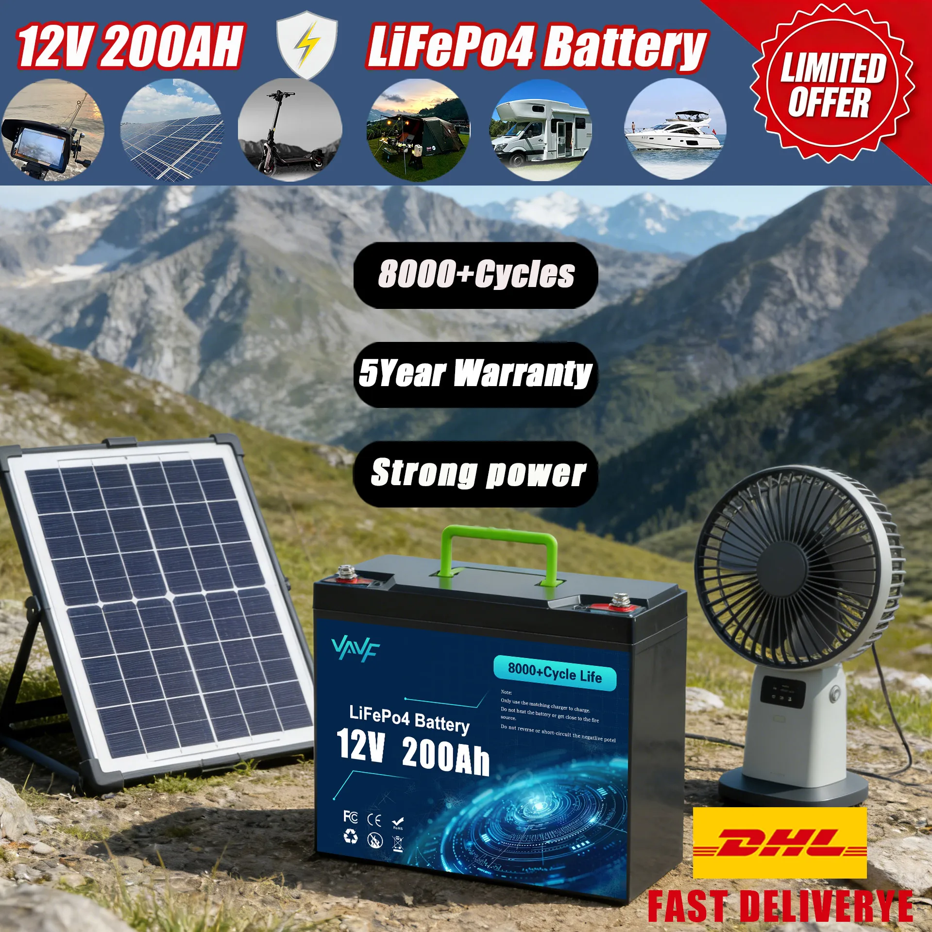 

Обновление до 12В Аккумулятор LiFePO4 14 Ач, со встроенной BMS 14А, 2000+ циклов, идеально подходит для эхолотов ️ Автодом/Кемпер, Солнечные батареи, Морской транспорт, Внедорожный/Приключенческий фургон