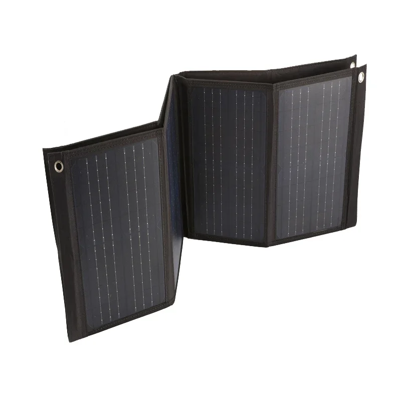 120W Foldable Solar Panel 18V Dual USB+DC Output Charger Portable Folding Solar Cell Power Bank For Phone Outdoor Hiking Camping