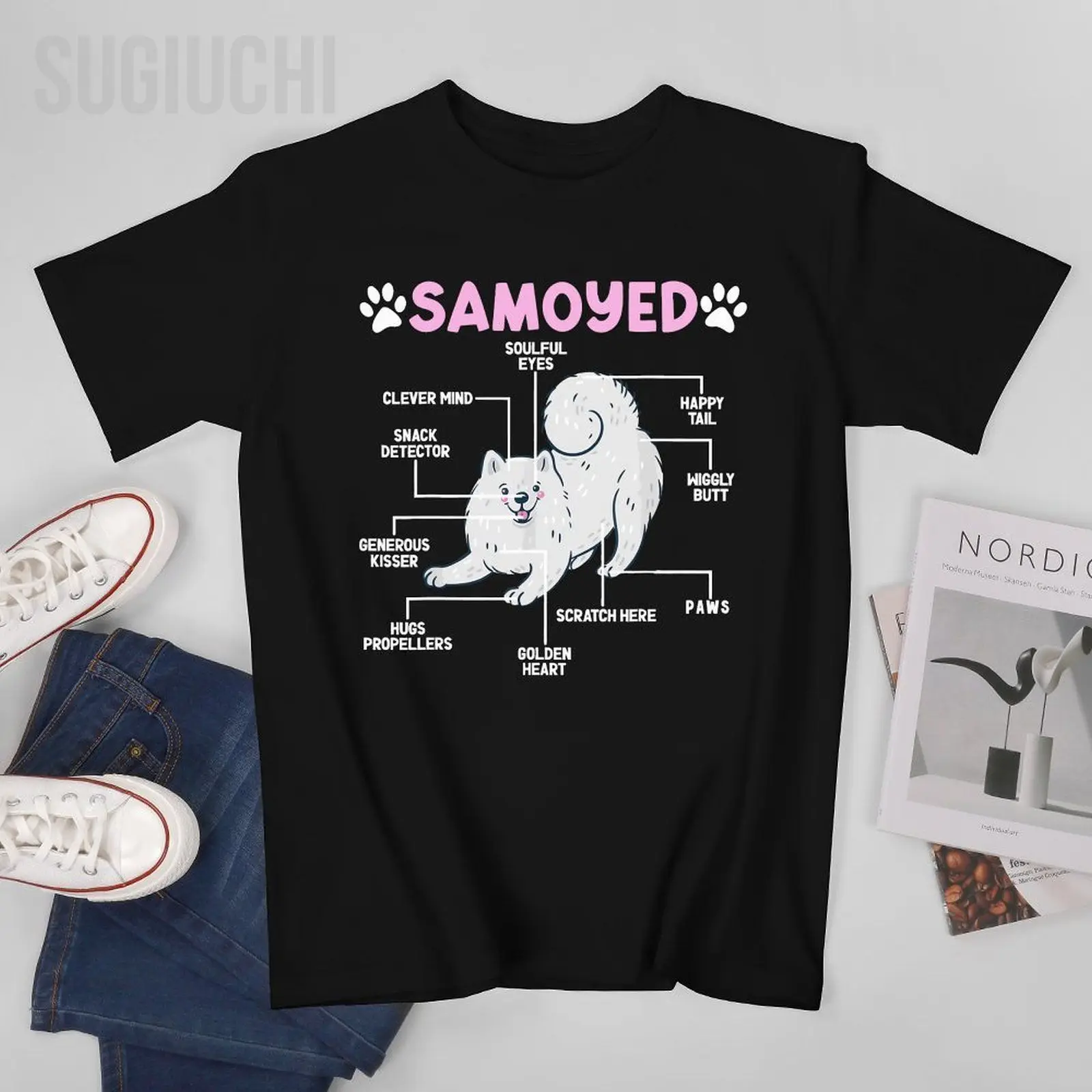 Unisex Men Samoyed Dog Samoyed Lover Samoyed Owner Tshirt Tees T Shirts Women Boys 100% Cotton T-Shirt