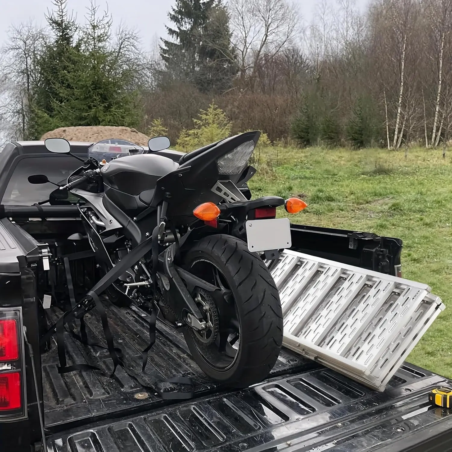 Ramps for Pickup Trucks, GarveeTech Aluminum ATV Ramps 1500 LBS Capacity, Tri-Fold Motorcycle Loading Ramps 76" L x 50" W