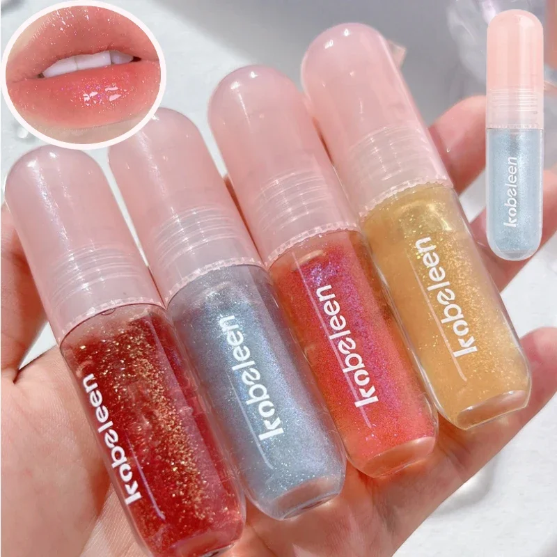 Glitter Jelly Tint Lip Gloss Moisturizing Mirror Pearl Lip Oil Set Long-lasting Plumping Gloss Lip Tint Makeup Sparkle Lipsticks