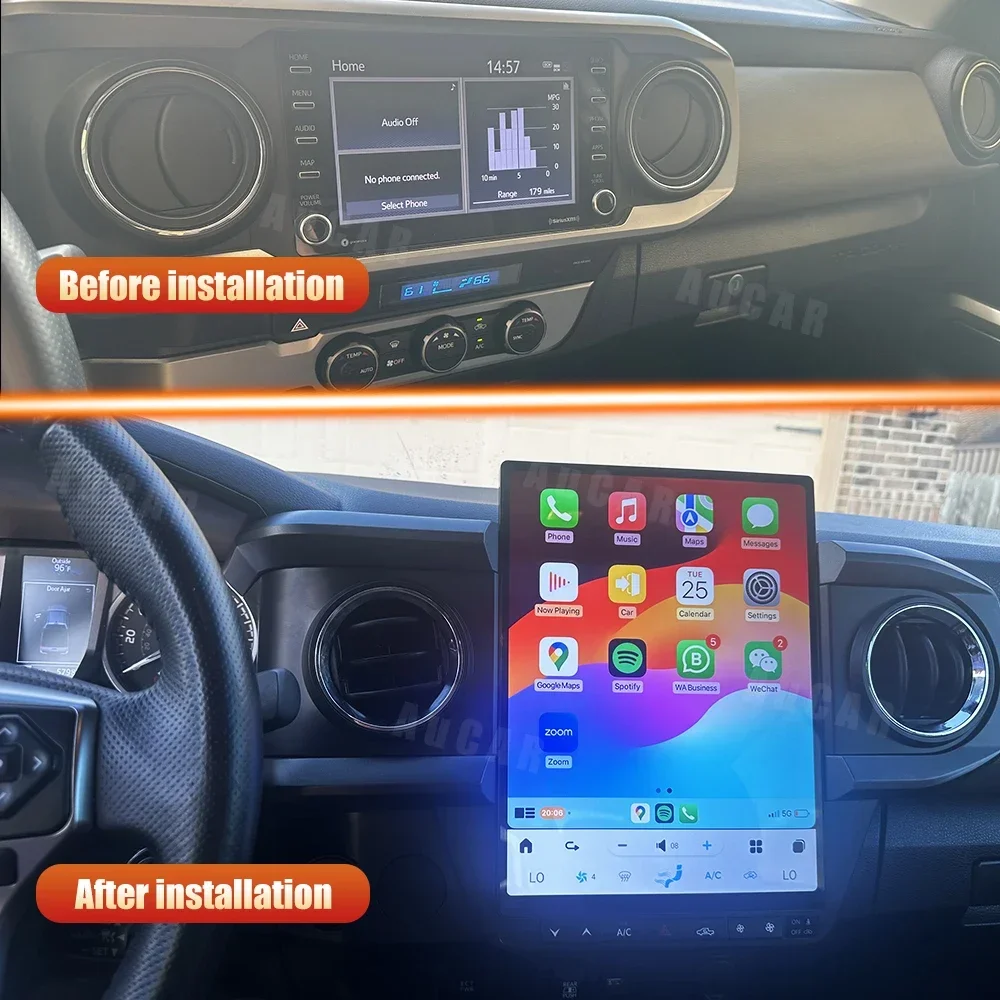 AuCar T-Style Car Stereo Android 13.0 Head Unit Car DVD Player Car Radio For Toyota Tacoma 2016-2023 14.0 Inch
