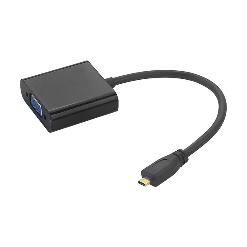 Cable adaptador B34B-Micro-HDMI a VGA, convertidor de vídeo 1080P con conector de Audio, Cable de alimentación USB para cámara Xbox Raspberry Pi 4