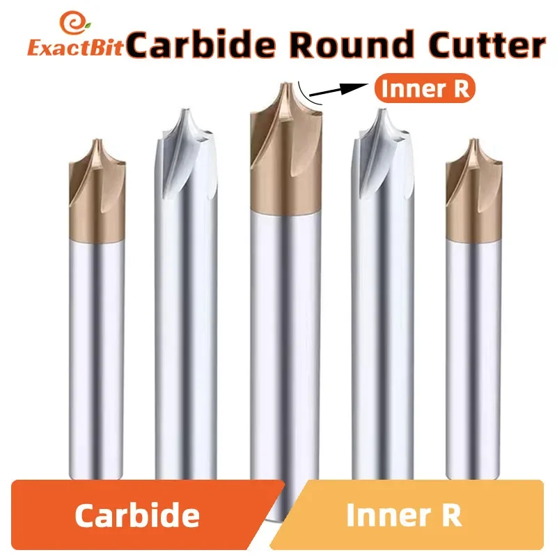 AL Carbide Radius Corner Rounding Cutter End Mill CNC Tool R0.5 R1 R2 R3 R4 R6 Outside Radii Quarter Circle Router Bit