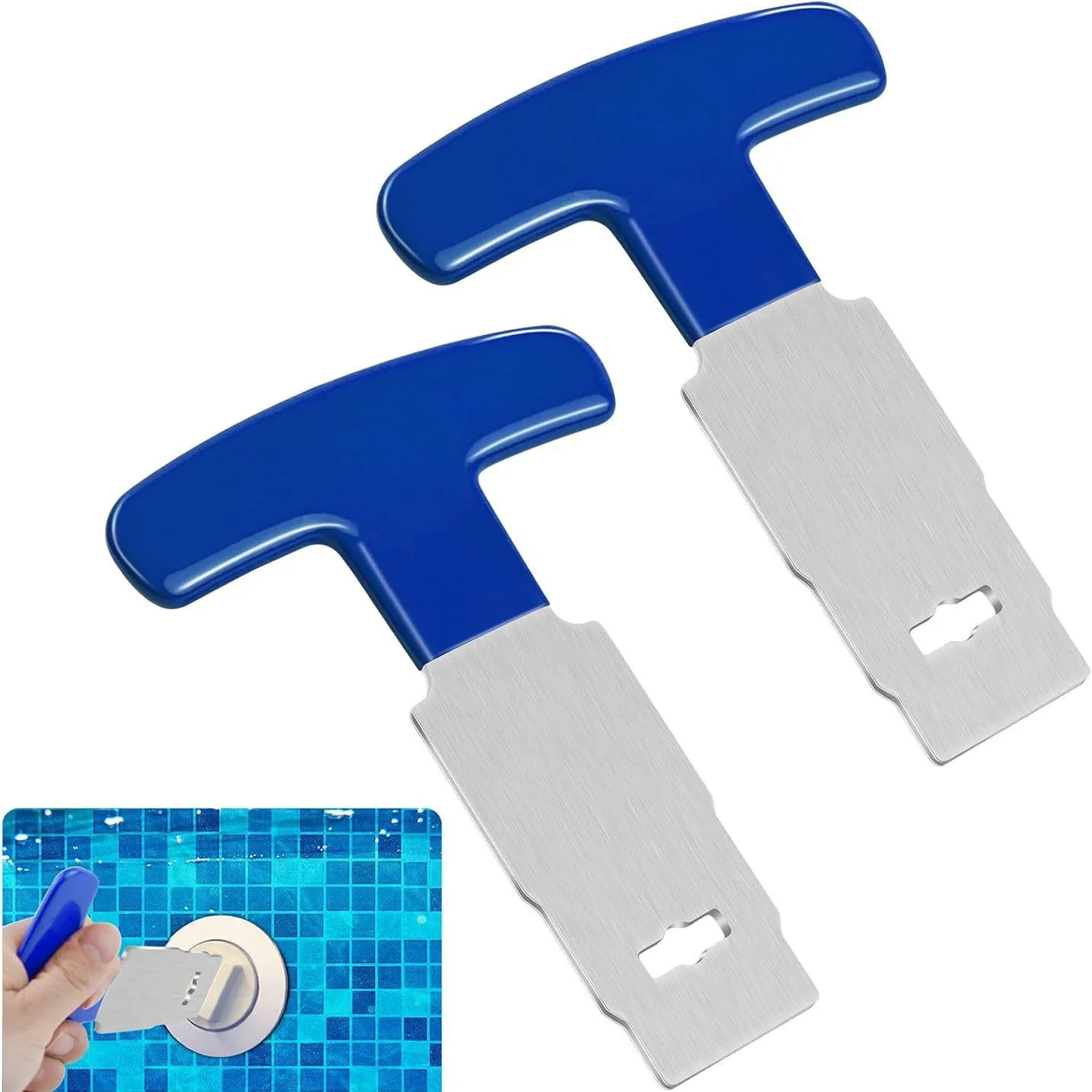 

2Pcs stainless steel, pool plug removal tool