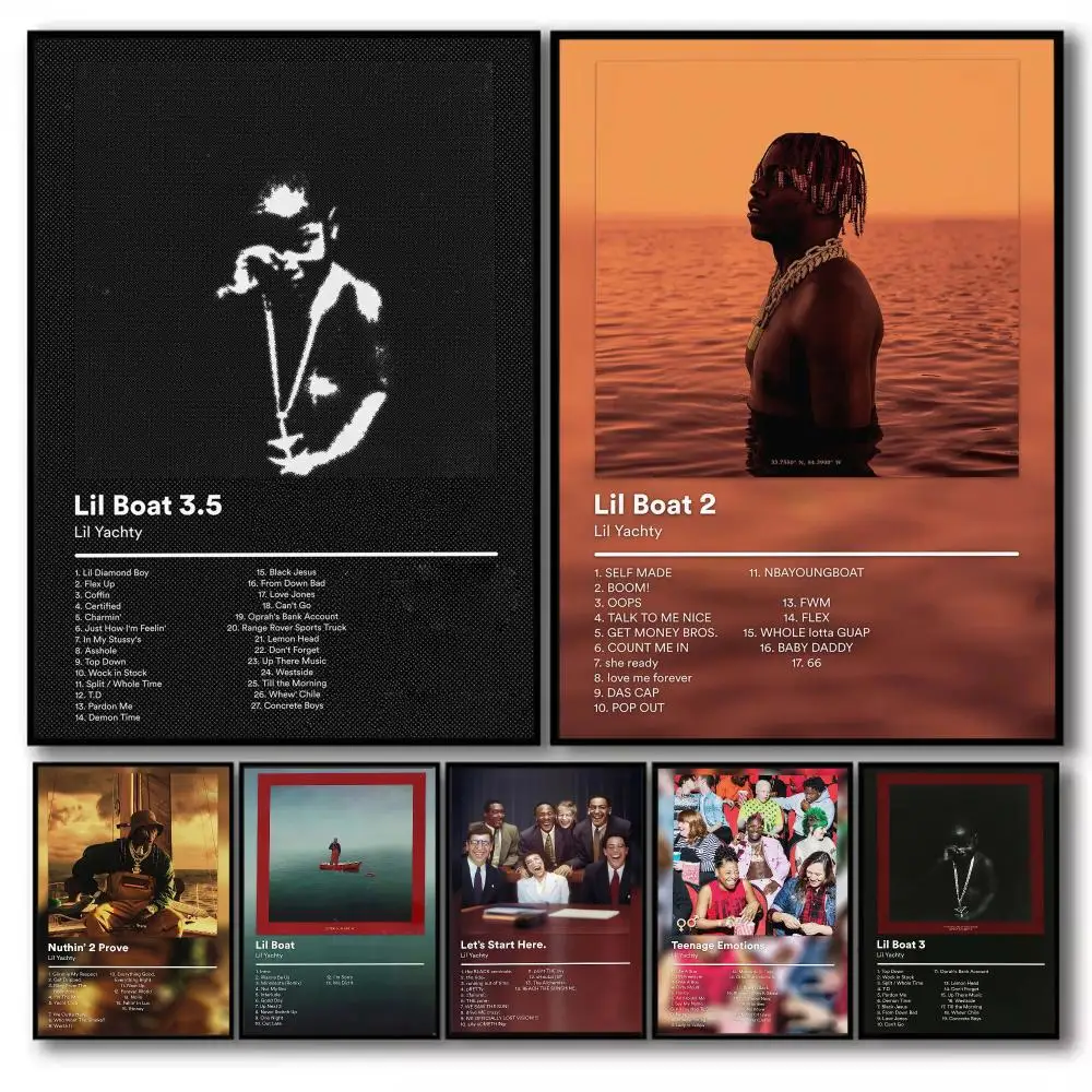 Rap Artist L-Lil Yachty Poster Minimalist Art Print Waterproof Poster for Home Office Bedroom Decor Aesthetic Gift