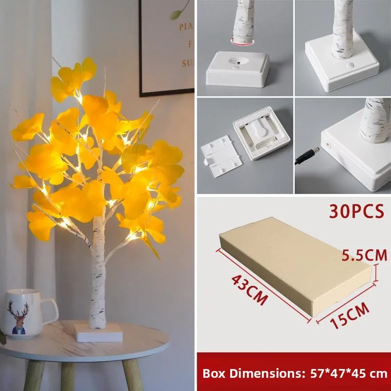 

Girls Bedroom Decorative LED Light Silver Maple Leaf Tree Christmas Decor Home Lighting Girls Room Arrangement DIY Installation