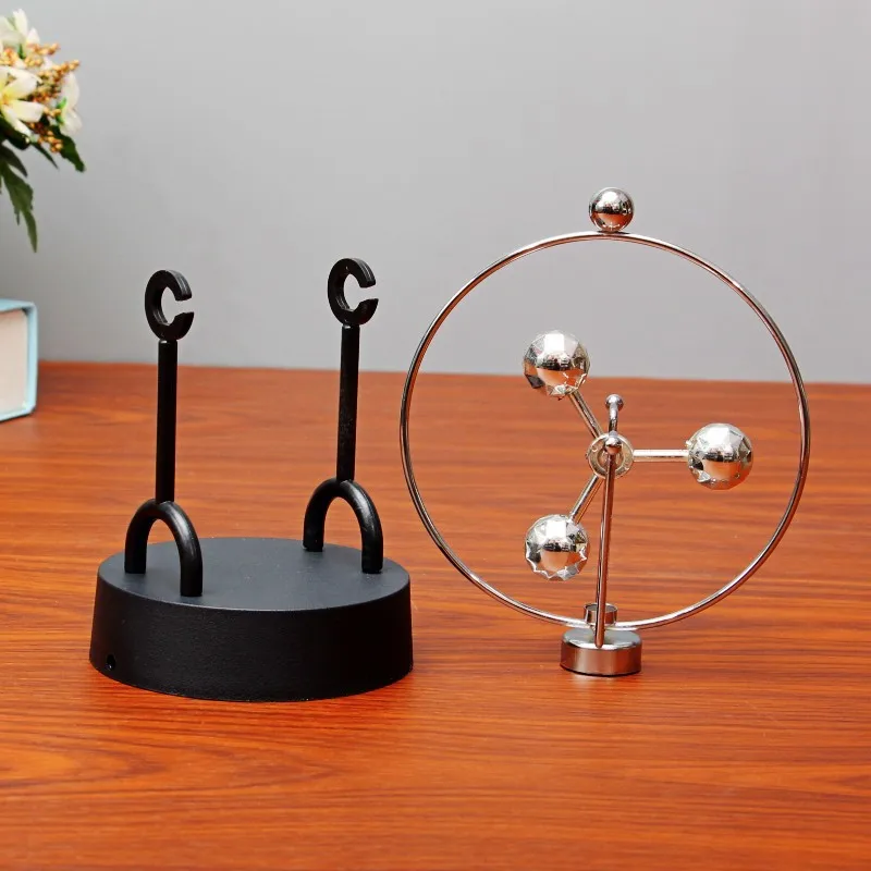 Newton Pendulum Balls Circular Perpetual Motion Magnetic Swinger Chaotic Pendulum Balance Ball Model Physics Teaching Supplies