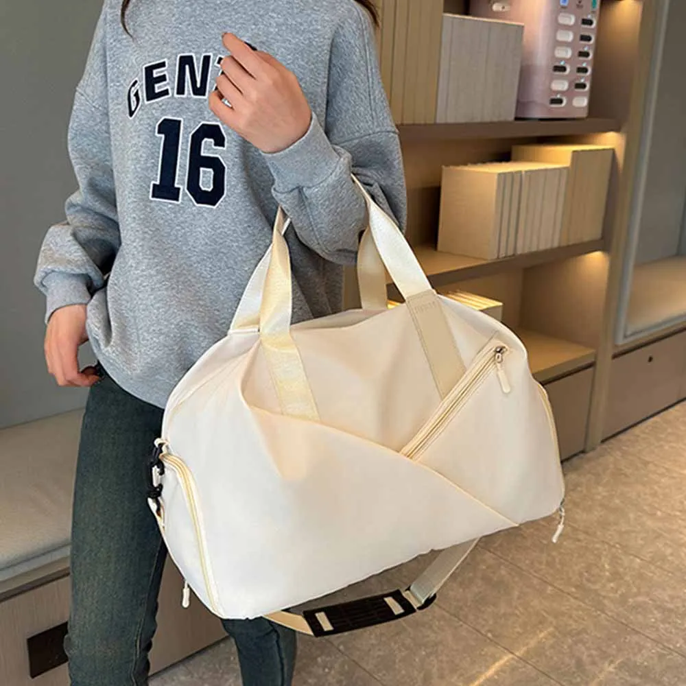 Embroidered New Trend Travel Bag Personalized Customization Name Large Capacity Dry Wet Separation Luggage Bag Gift Bag