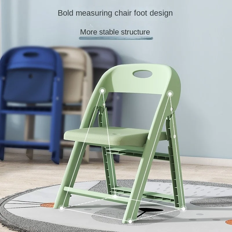 X&D Compact Folding Dining Chair With Thick PP Material Children's Folding Stool Backrest Low Stool Small Stool For Easy Storage