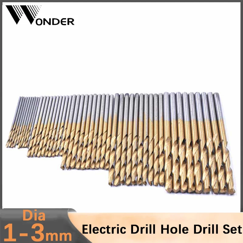 Stainless Steel Wood Metal Drilling HSS Hole Drill Twist Drill Bit Set 3 Edge Head Titanium Plating  Drill Bit