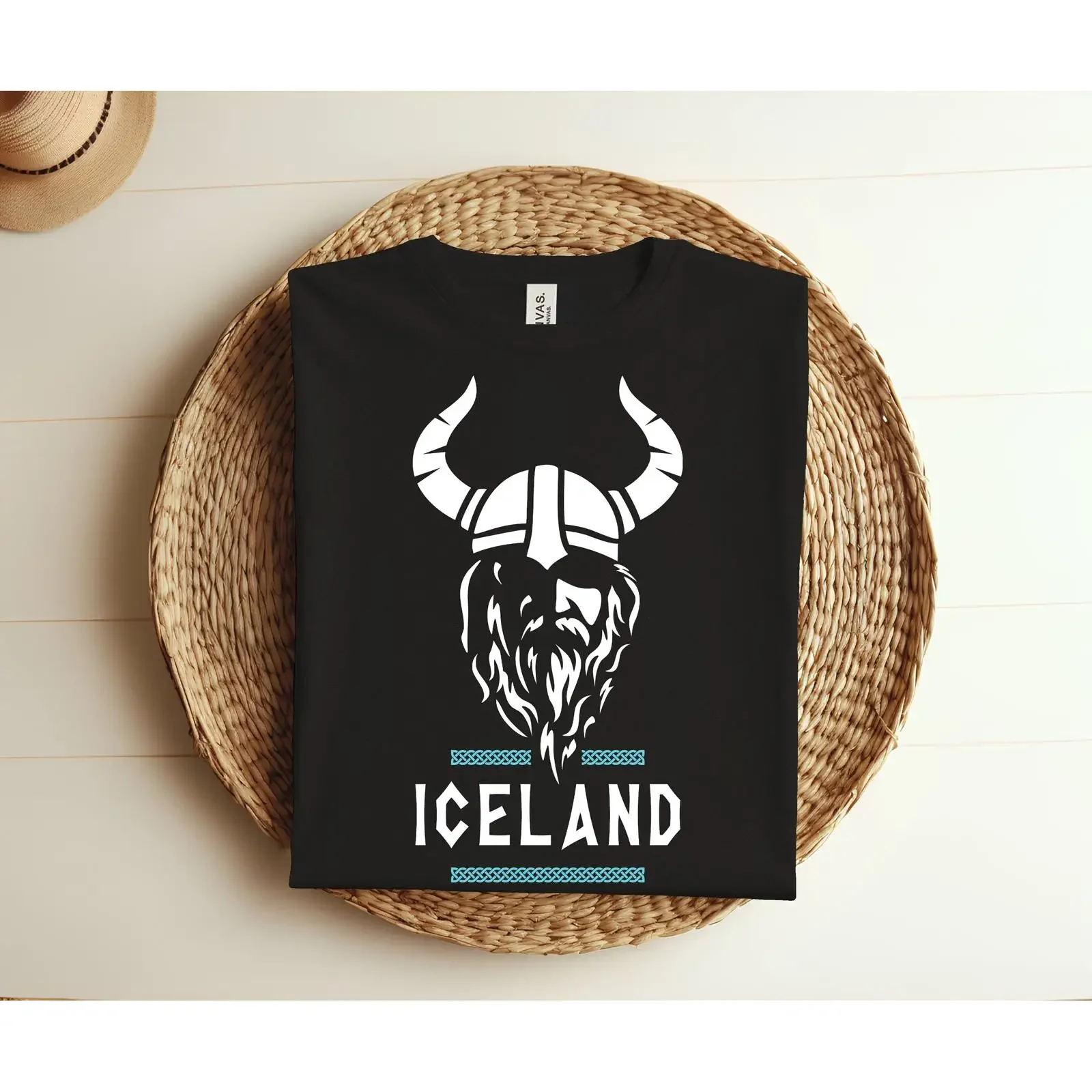 Iceland Viking T Shirt Funny Helmet Reykjavik Souvenir Icelandic Vacation for  vintage Washed fashion graphic Casual