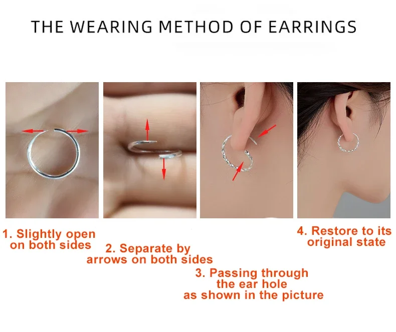 INZATT Echt 925 Sterling Silber Geometrische Runde Hoop Ohrringe Für Mode Frauen Party MInimalist Feine Schmuck Nette Zubehör