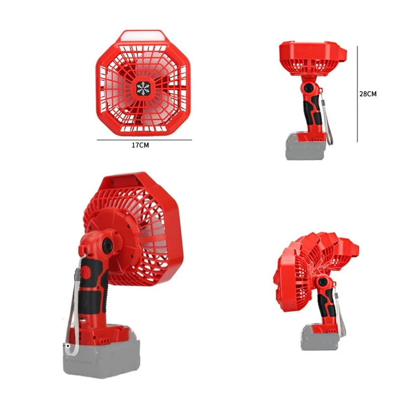 

Vertical Fan For Makita Dewalt Bosch Milwaukee Ryobi BlackDecker Craftsman 14.4-18V Battery Multi-function fan With Light USB