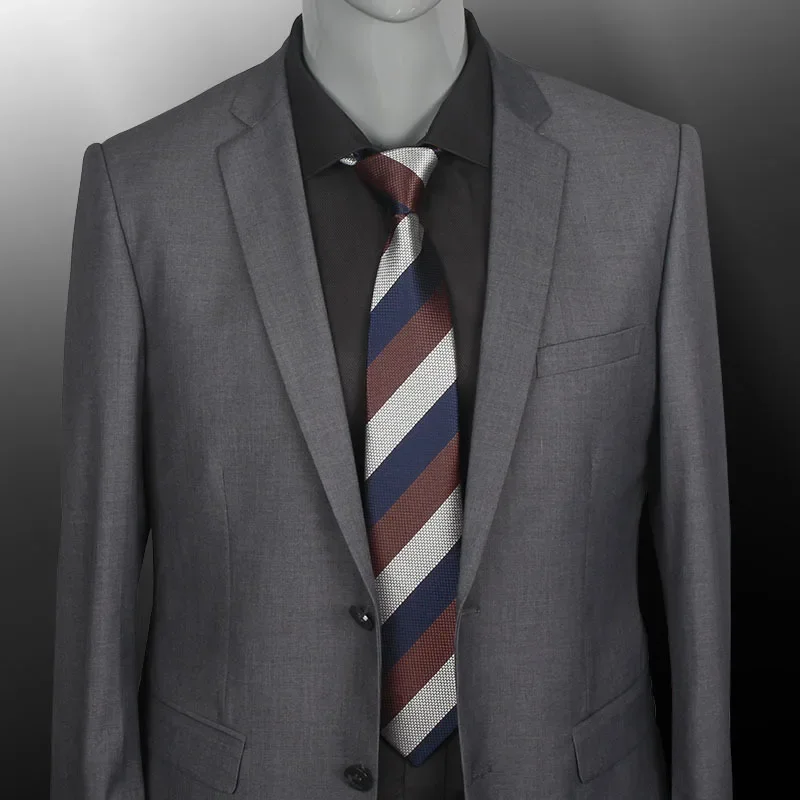 

Formal Business Men's Tie 8cm Professional Wedding Groom Korean Handmade Wide Tie 1200 Needle Striped Tie