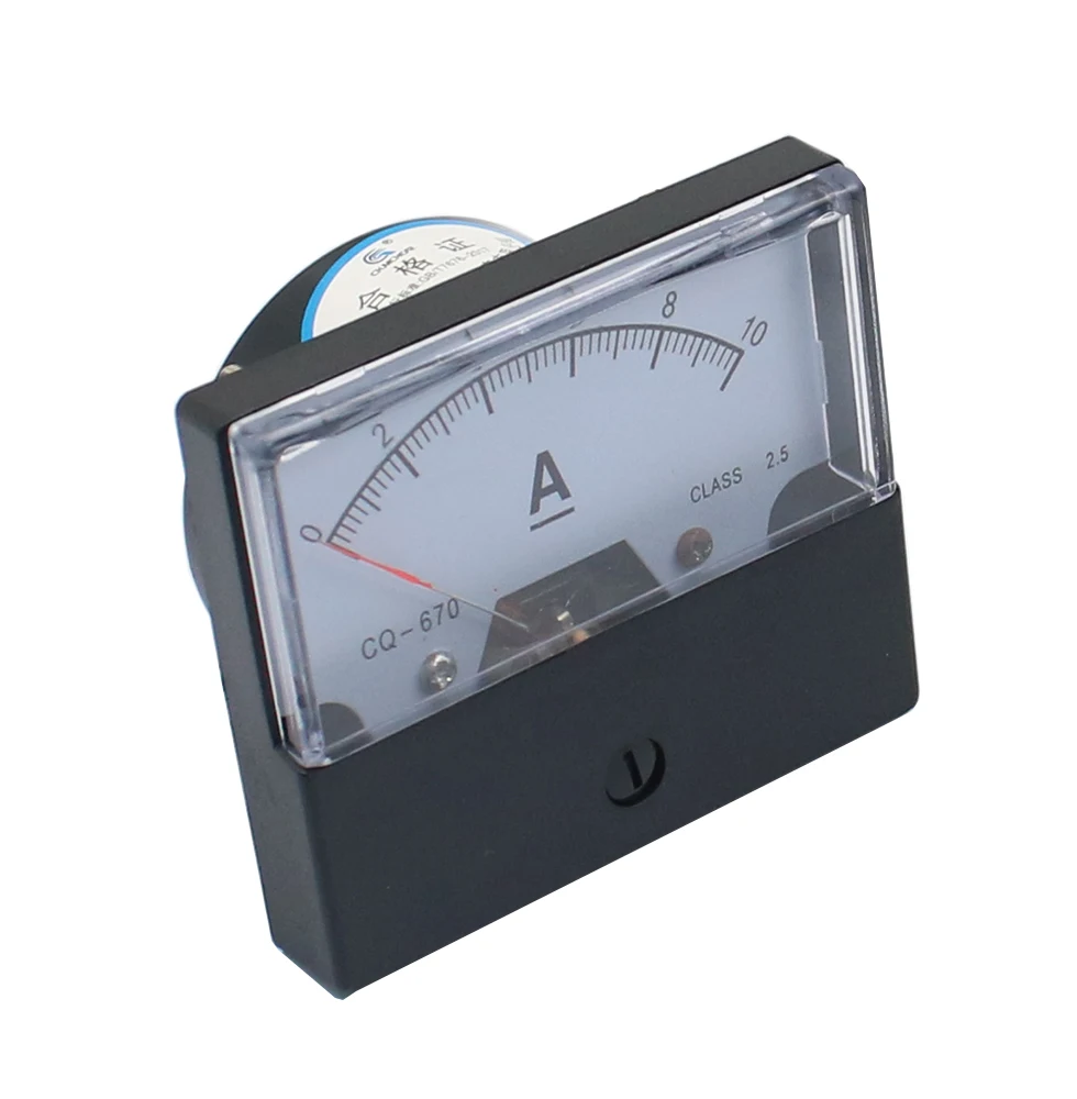 Ammeter CQ / DH-670 DC 1A 2A 5A 10A 20A 30A 50A 100A 200A 300A 500A Rectangular Ampere Needle Panel Meter Gauge Amperemeter