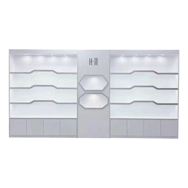 Nordic Creative Cosmetics Display Cabinet High-end Customized Beauty Salon Shelf Nail Skin Care Products Salon Furniture FYMC