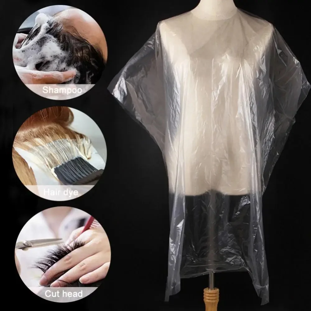 

100pcs Disposable Hair Cutting Dyeing Apron Waterproof Hairdressing Gown Cape Three Sizes Available Hair Dyeing Apron Shawl