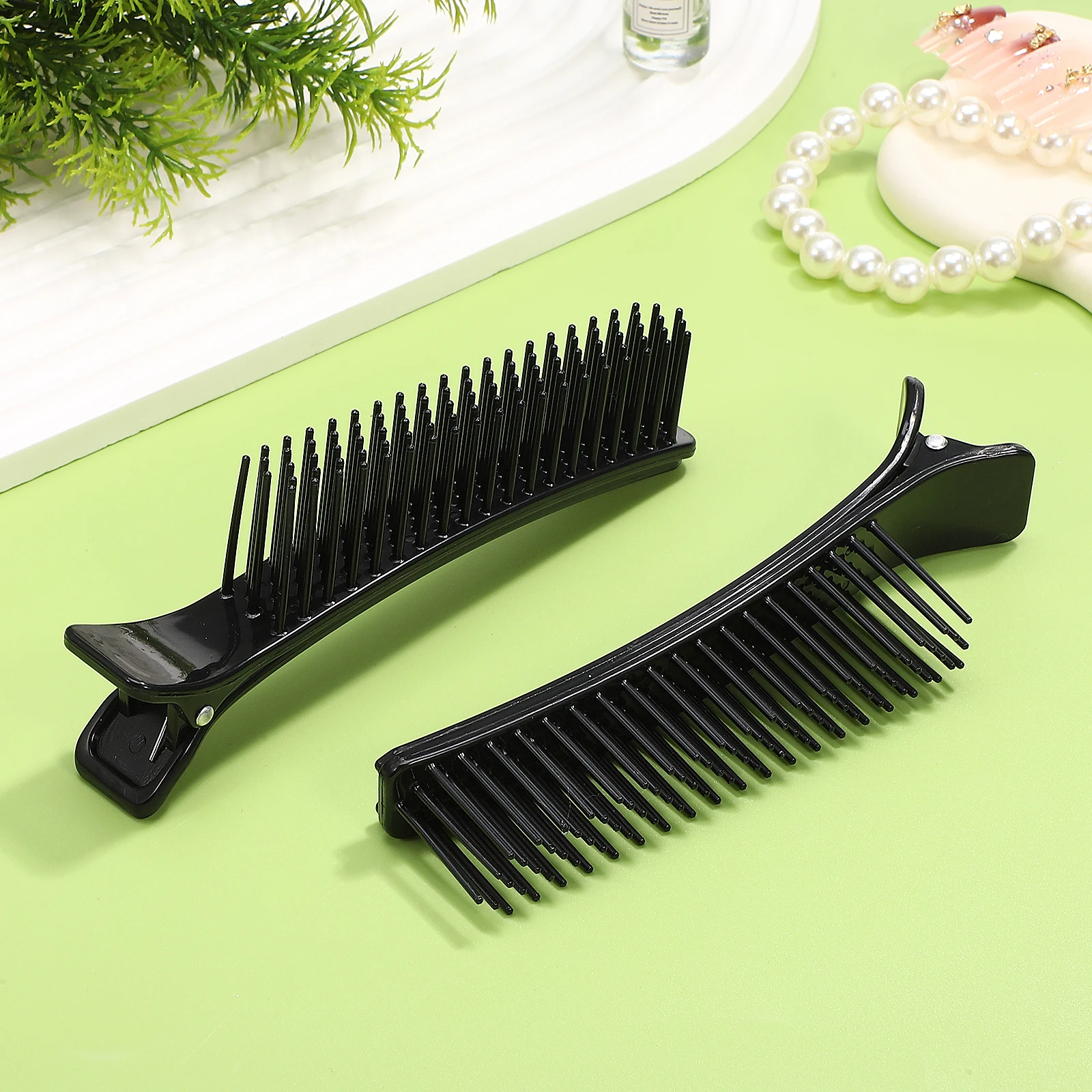 3 個のヘアスタイリングクリップワイドトゥースコームレイヤリングカット染色サロン使用多用途理髪ピンプロのサロンクリップ