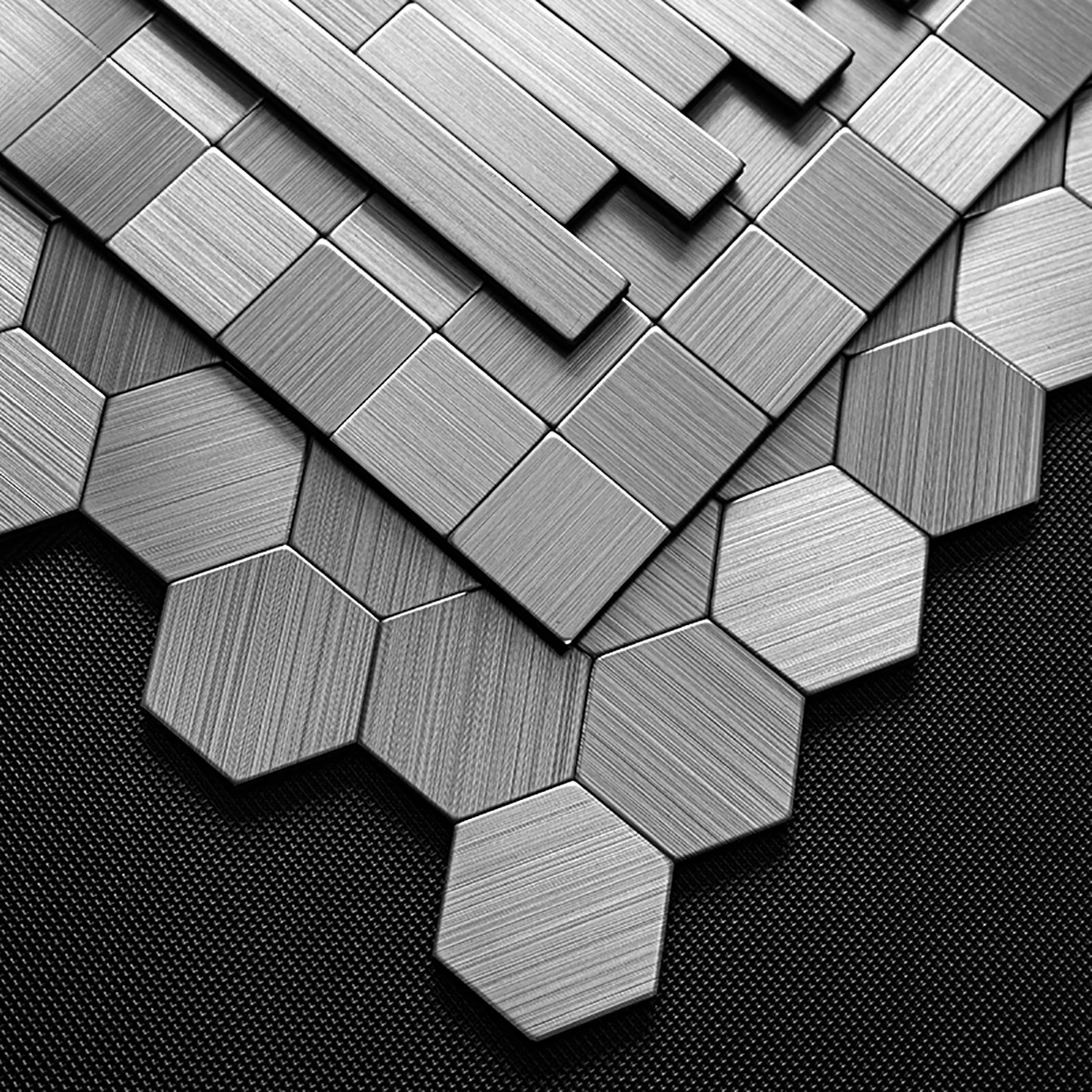 Sliver Hexagon Tiles Sticker Kitchen Backsplash Oil-proof Washbasin Peel & Stick Waterproof Art Wallpaper Bedroom Accessories