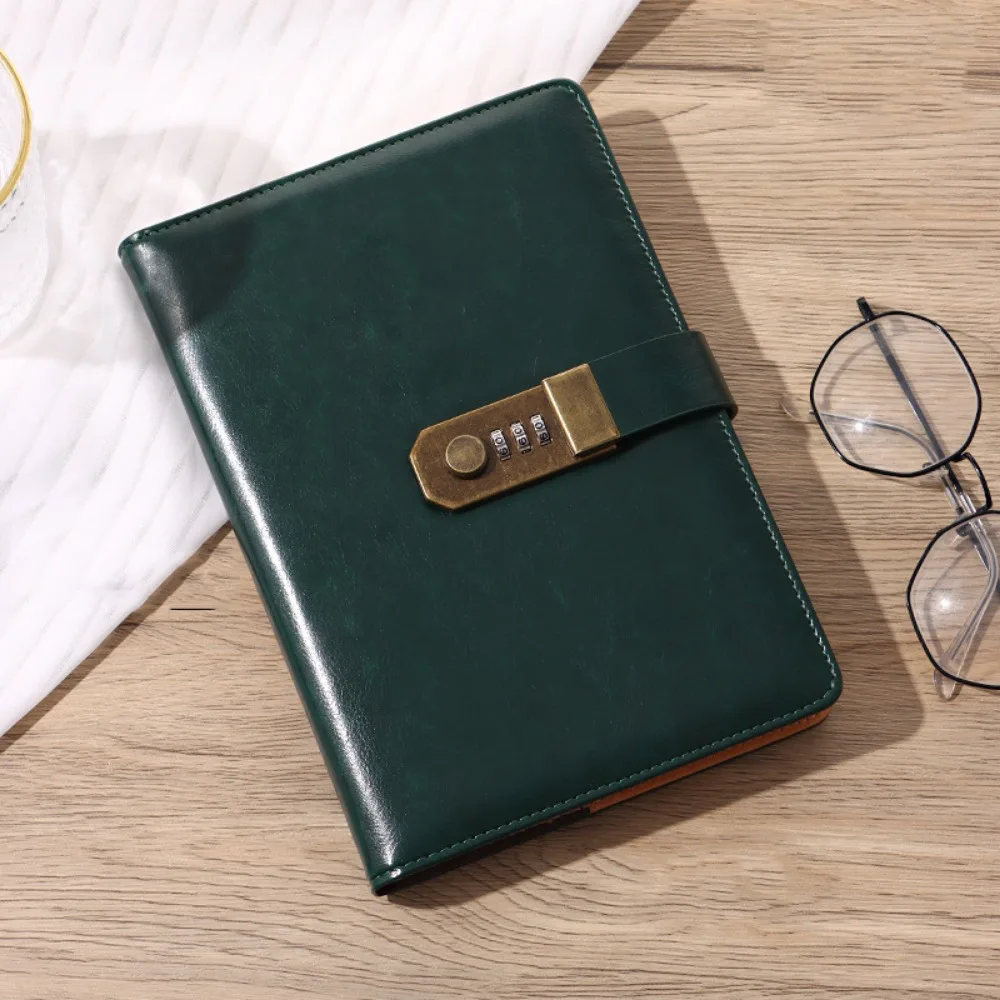 200 Pages A5 Notebook Thickened Protecting Secrets Password Lock Notebook with Coded Lock Portable Student Notepad Hand Ledger