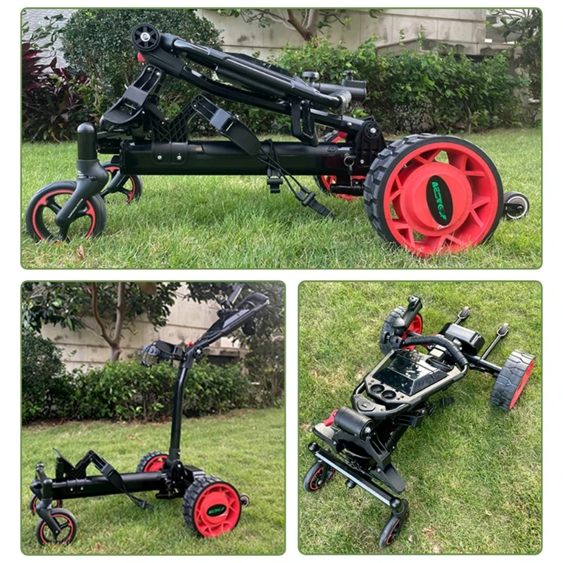 Golf Electric Cart 4 Wheel Folding Golf Trolley Remote Controlled Follow-Me Golf Caddy Cart