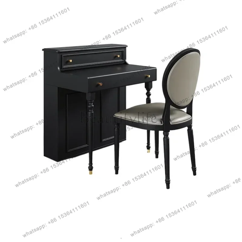 ~French retro desk premium modern black home bedroom computer desk simple