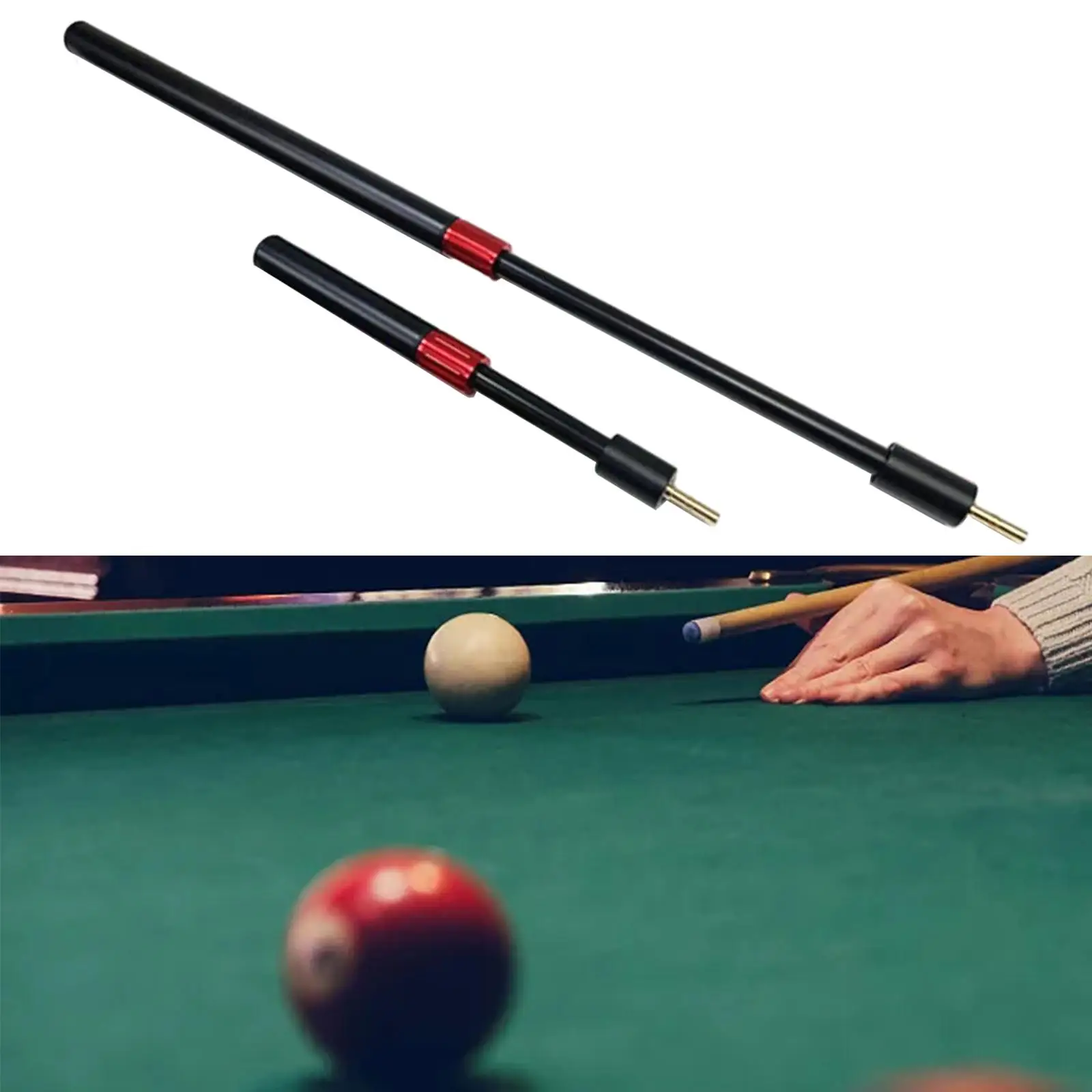 

2Pcs Billiards Cue Extension End Lengthener Portable Pool Cue Extender