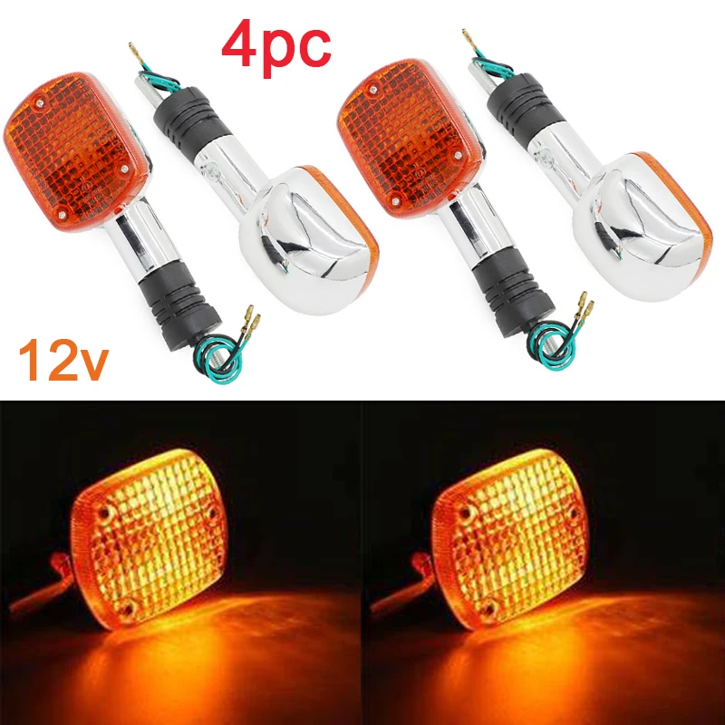 4X Front Rear Turn Signal Blinker Lights Indicator For Honda SHADOW VT400 VT600 VT750 VT1100 STEED VLX400 VLX600 VTX1300 VTX1800