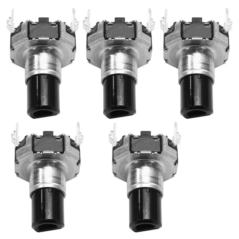 New Shown-5Pcs EC12D1524403 Car Navigation CD Volume Encoder With Push Button Switch EC12 Round Type 30 Position 15 Pulse