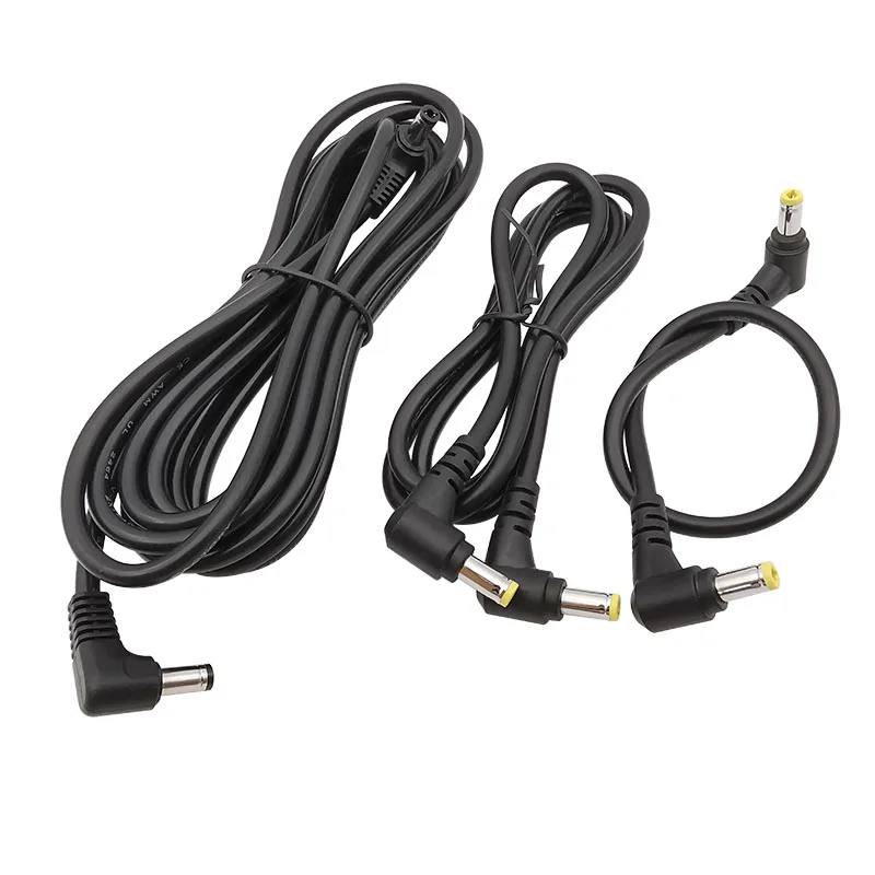 Right Angle DC Power Plug 5.5 x 2.5mm Male to Male DC Extension Cable Connector Compatible 5.5x2.1mm for CCTV Camera LED Strip