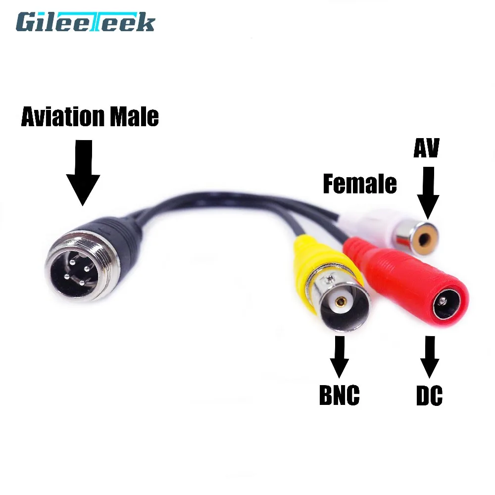 

4 pin Aviation male Cable Conector to BNC female RCA AV Cable for DVR camera