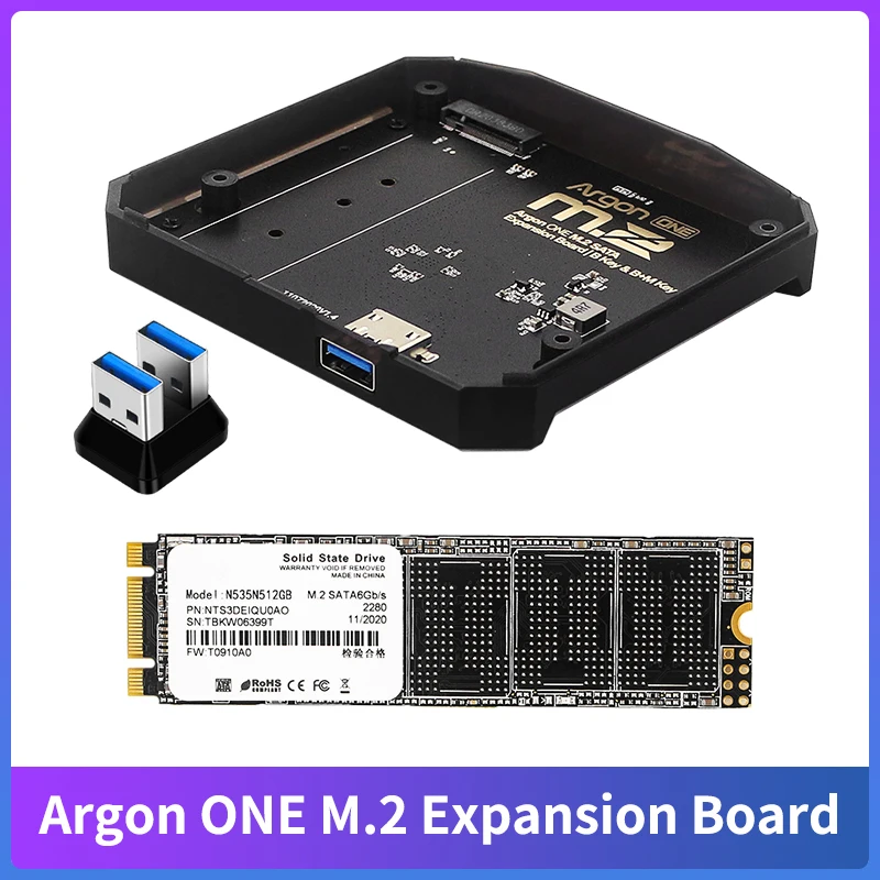 

Raspberry Pi 4 Argon ONE M.2 SATA / NVME Expansion Board USB 3.0 to M.2 512G 128G SSD Adapter Base for Argon ONE M.2 / V2 Case