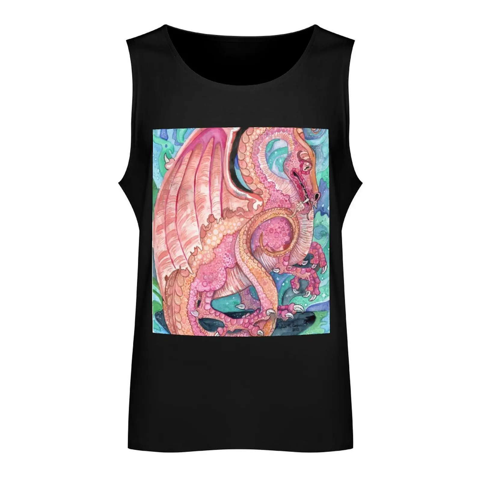 Lunarian Flight of Dragons Tank Top singlet for men Bodybuilding shirt T-shirt male Gym T-shirts for men