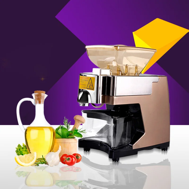 110V/220V Electric Mini Oil Press, Hot/Cold Dual-Use Oil Press, Temperature Control, Nuts/Peanuts/Sesame Seeds, Oil Press