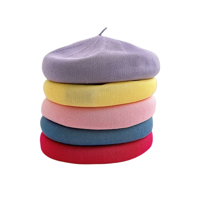 

Simple Candy Color Summer Breathable Beret Hat For Women Fashion Solid Best Matched Painter Cap Outdoor Girls Beach Sun Hat Gift