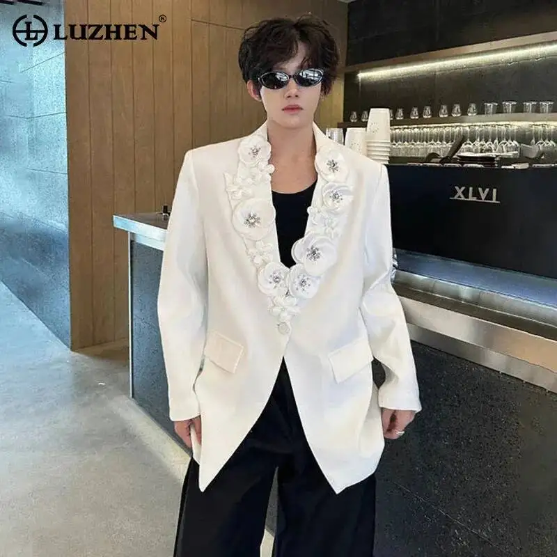 LUZHEN Design Original Three-dimensional Patchwork 2026 Blazer Coat Men New Fashion Handsome Elegant Casual Male Clothes JY7728
