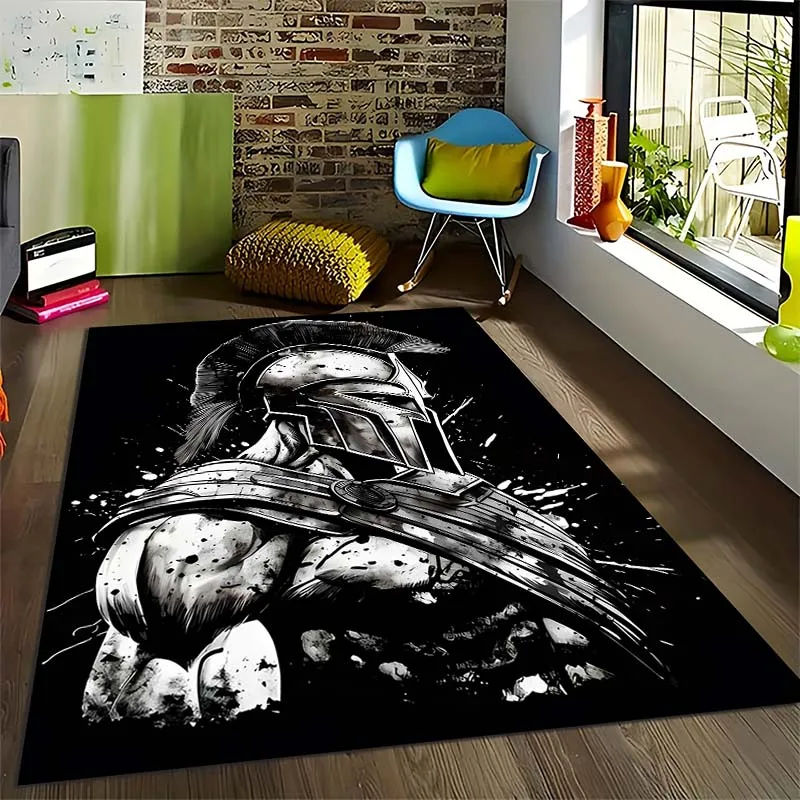 Spartan Warriors Art Print Carpet Rug for Living Room Bedroom Sofa Doormat Home Decor Kids Play Non-slip Floor Mat Area Rug Gift