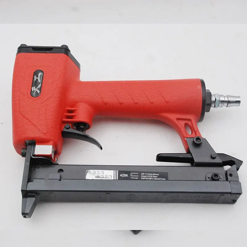 425K Pneumatic Nail Gun Staple Gun Pneumatic U-Gun for Rattan Aluminum Metal Rod Furniture Staples