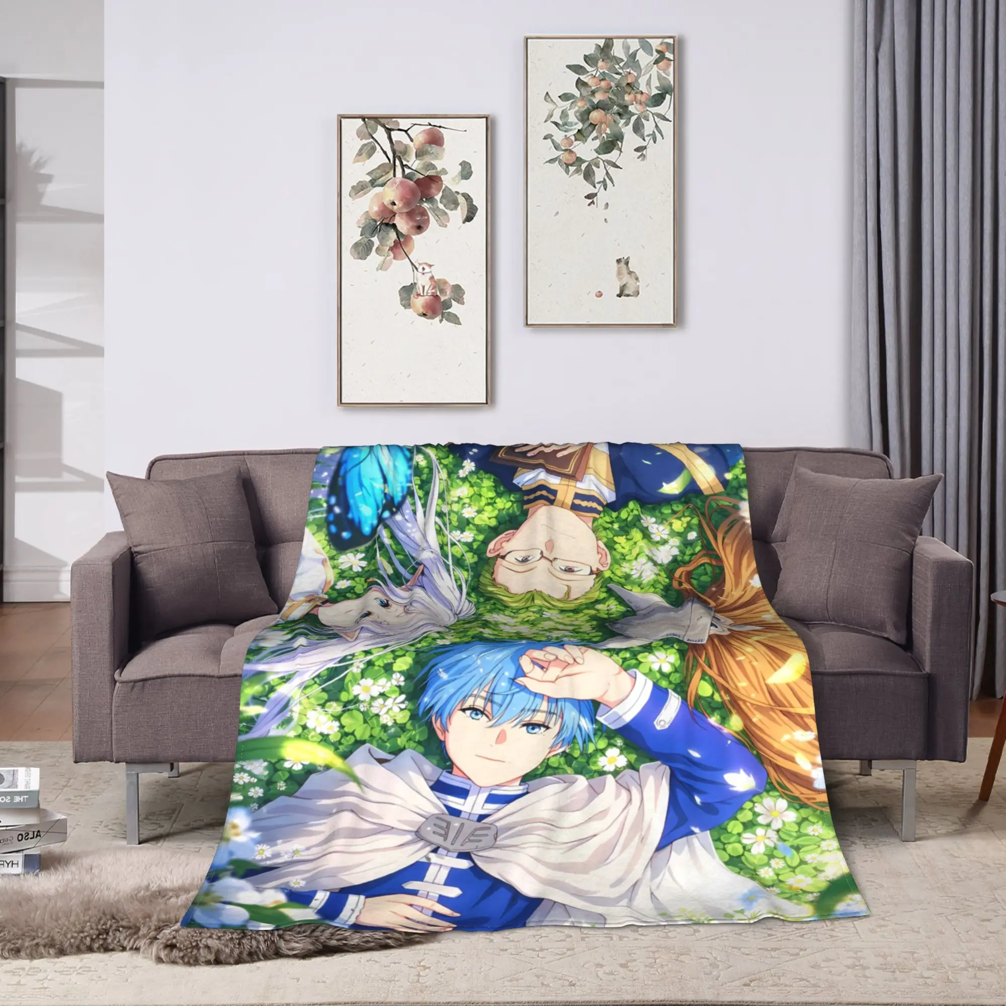 Anime Frierens Beyonds Journey's End Plush Blanket Child  Flannel Throw Blanket For Outdoor Soft Warm Quality Bedspread Gift