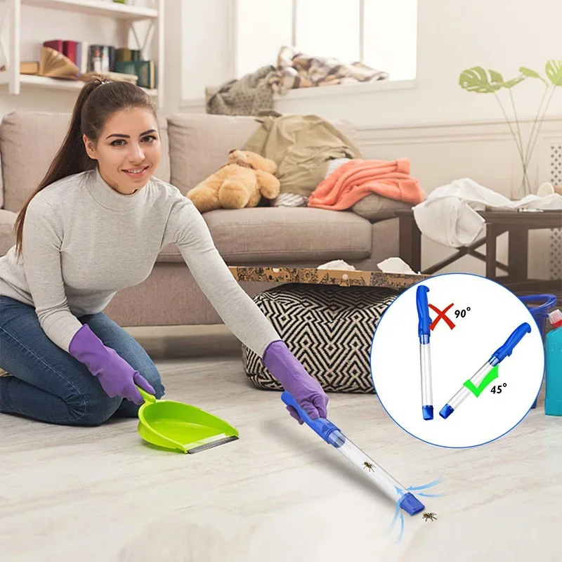 Handheld Electric Insect Vacuum USB Charging Bug Vacuum Catcher for Home Garden Strong Suction for Spiders Flies Crawling Pests