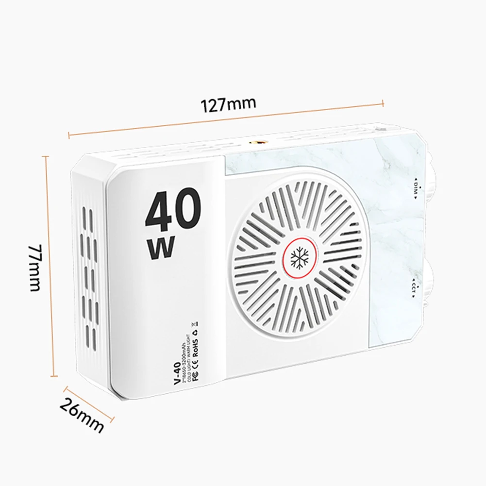 40W LED Camera Light 2800K-9000K RGB Video Light 4400mAh Rechargeable Photography Lighting Portable Light Panel