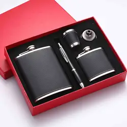 9oz High Quality Stainless Steel 304 Hip Flask Set Whiskey Wine Flagon Alcohol Drink Bottle Travel Drinkware For Gifts