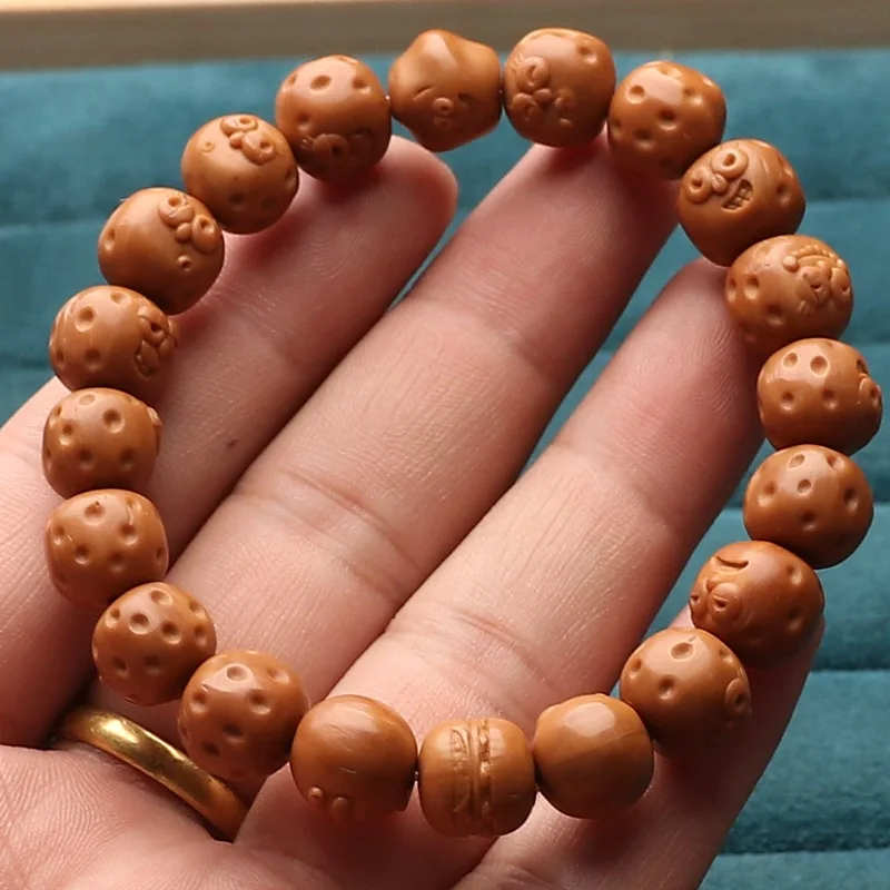 Monkey Head Walnut Carved Bracelet Anime Cute Sponge Baby Paida Star Octopus Brother Crab Boss Single Circle Crafts Men