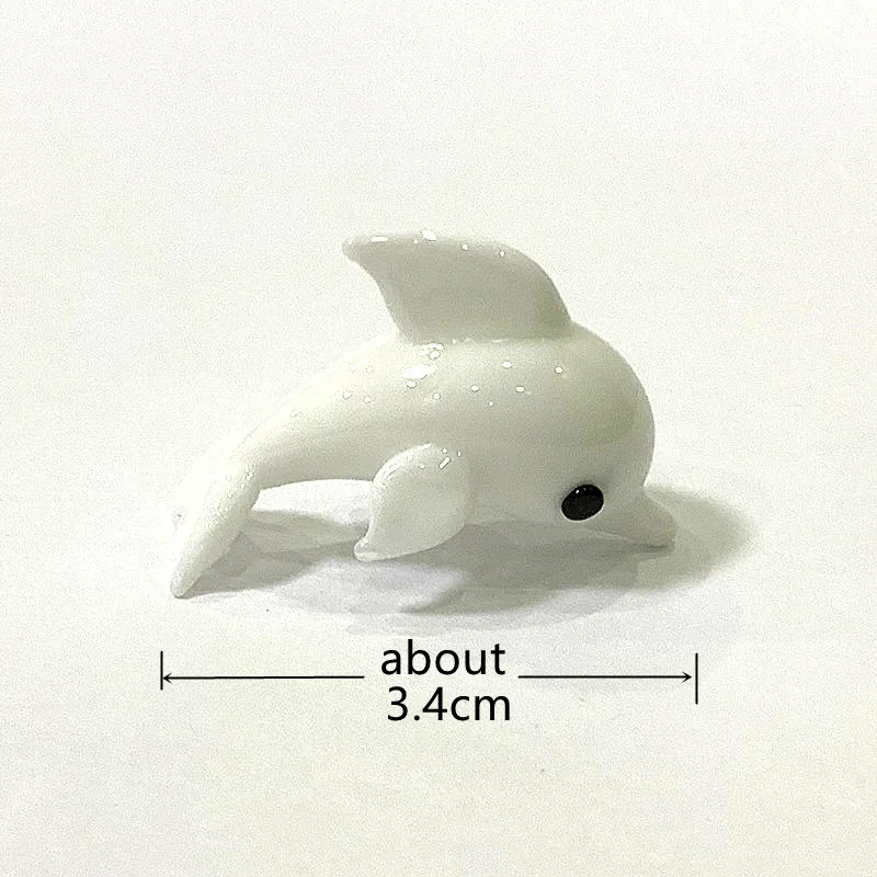 Mini Glas meeres tiere Statuette niedlichen Meeresfisch Delphin Tintenfisch Pinguin Kugelfisch Stachel rochen Walhai Fisch Krabbe Meeres schildkröte Elektrischer Aal Goldfisch Kaninchen Affen Ornamente – Detail 13