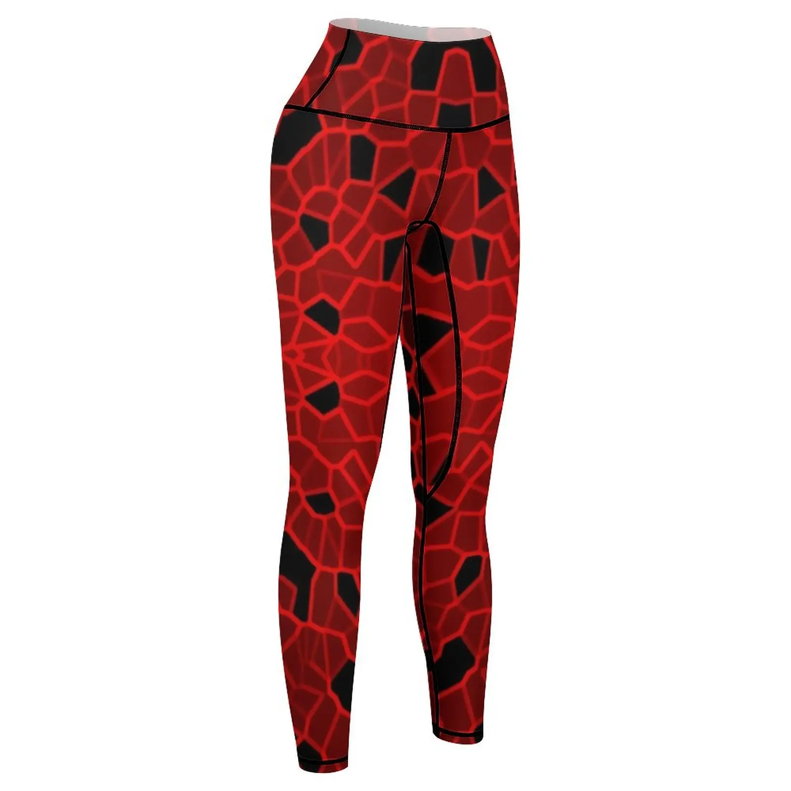 Red Crackle Leggings push up legging Clothing fitness Womens Leggings