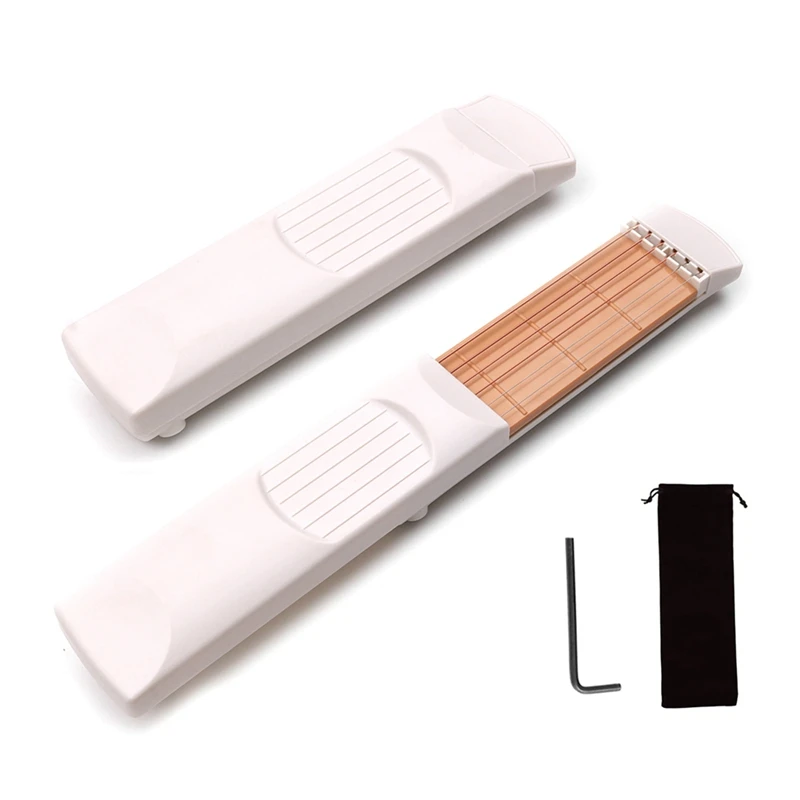 

A74K-White Pocket Guitar Beginner's Guitar Folk Music Four-String Finger Guitar Exerciser Auxiliary Chord Artifact